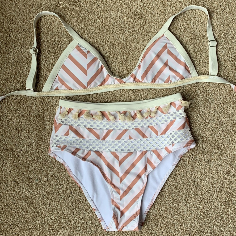 Tassel Two-Piece With Herringbone Pattern In Xs - image 1